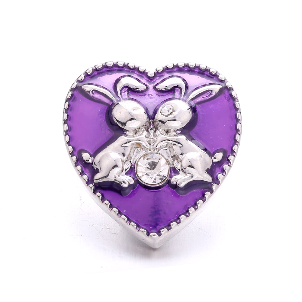 18mm Purple Enamel Snap Charms, Interchangeable Snap Jewelry Buttons for Bracelets