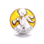 18mm Warm Amber Rhinestone Snap Charms | Mix & Match Charms for Bracelet & Necklace