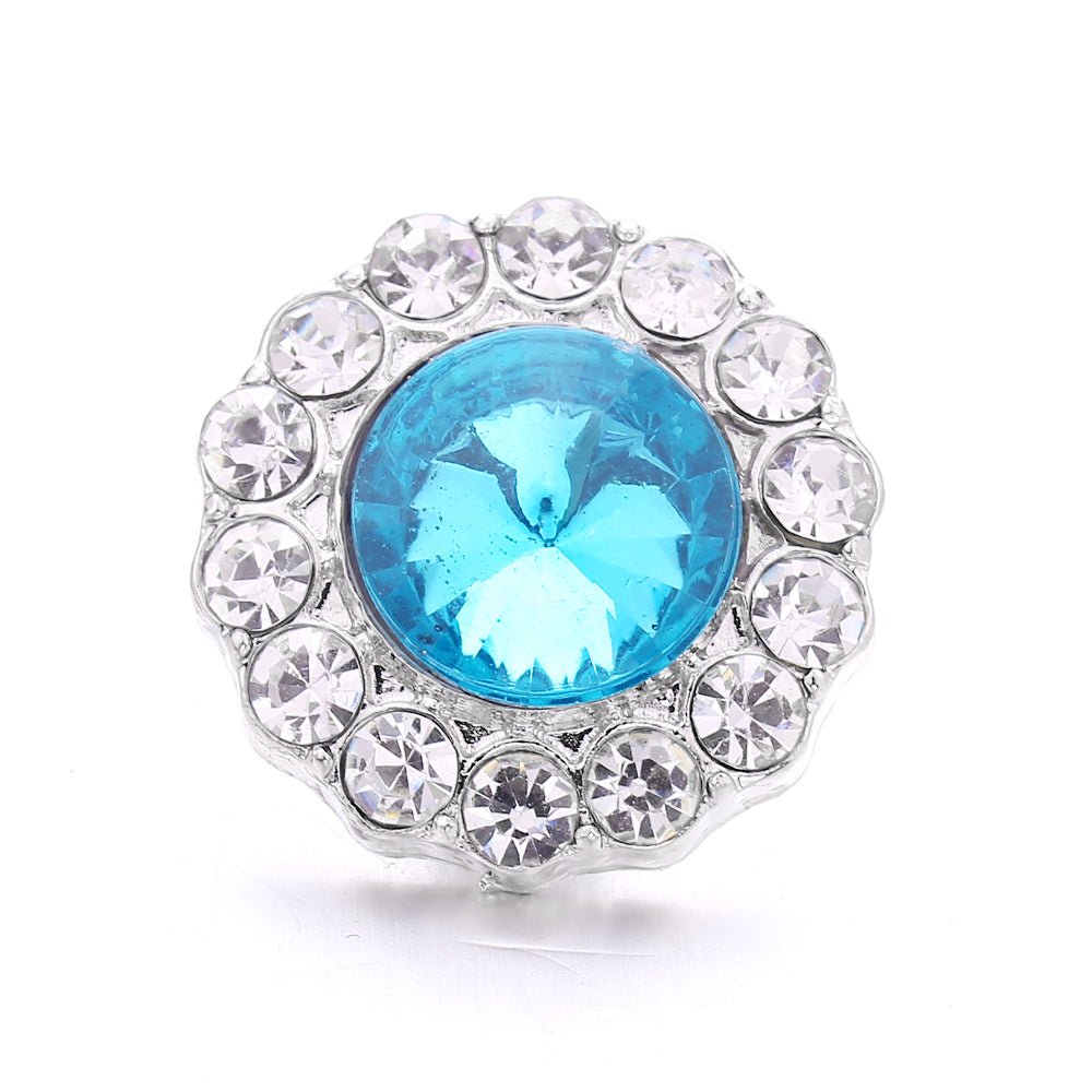 18mm Azure Blue Snap Charm | Interchangeable Crystal Charm