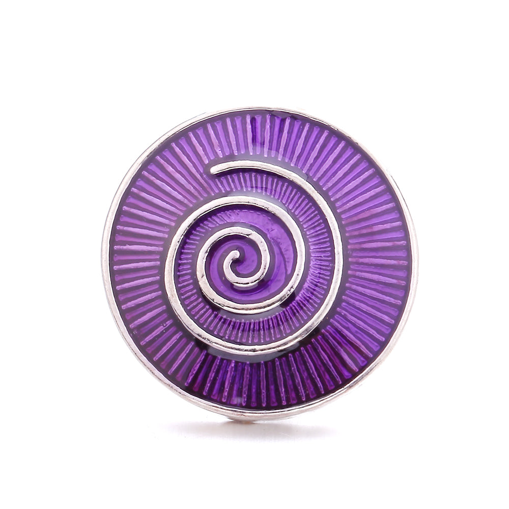 18mm Purple Enamel Snap Charms, Interchangeable Snap Jewelry Buttons for Bracelets
