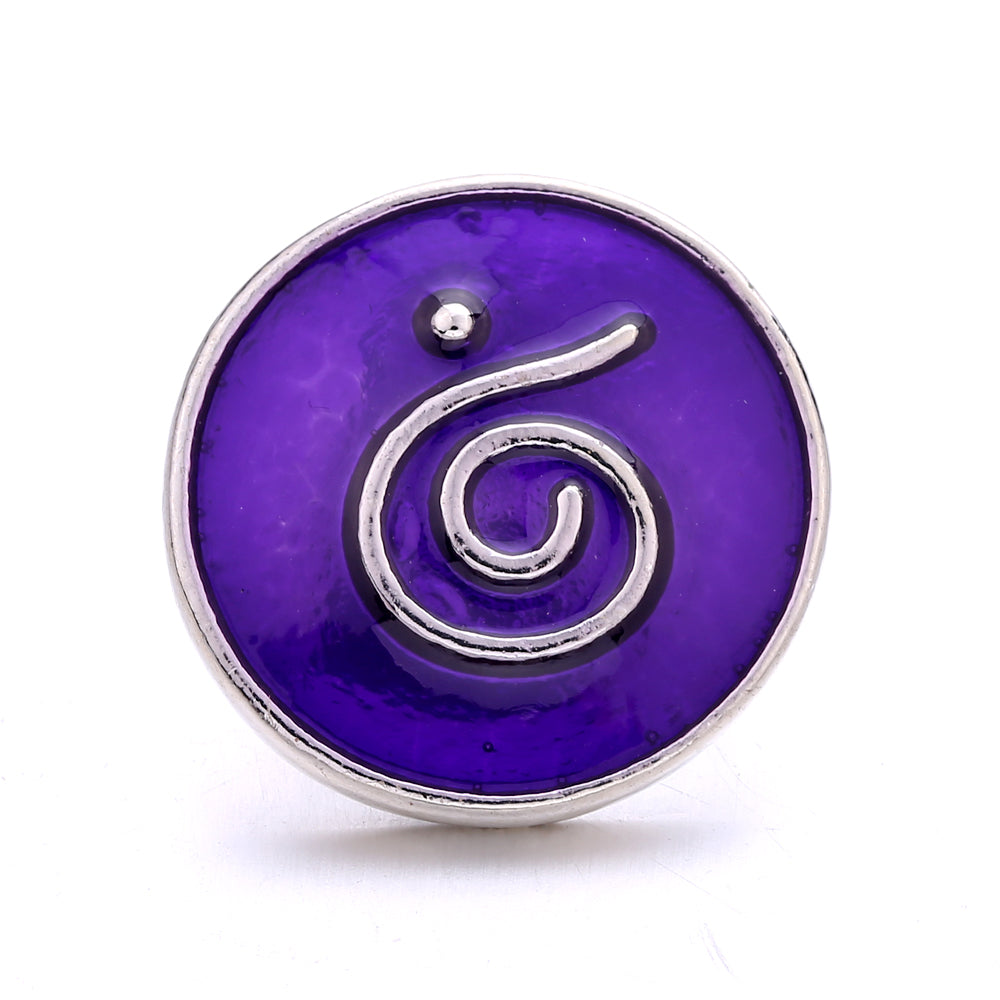 18mm Purple Enamel Snap Charms, Interchangeable Snap Jewelry Buttons for Bracelets