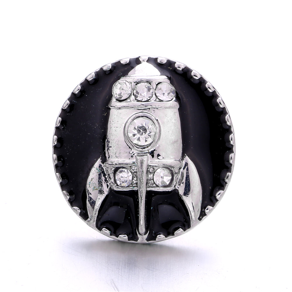 Black Rhinestone Snap Charms for DIY Jewelry
