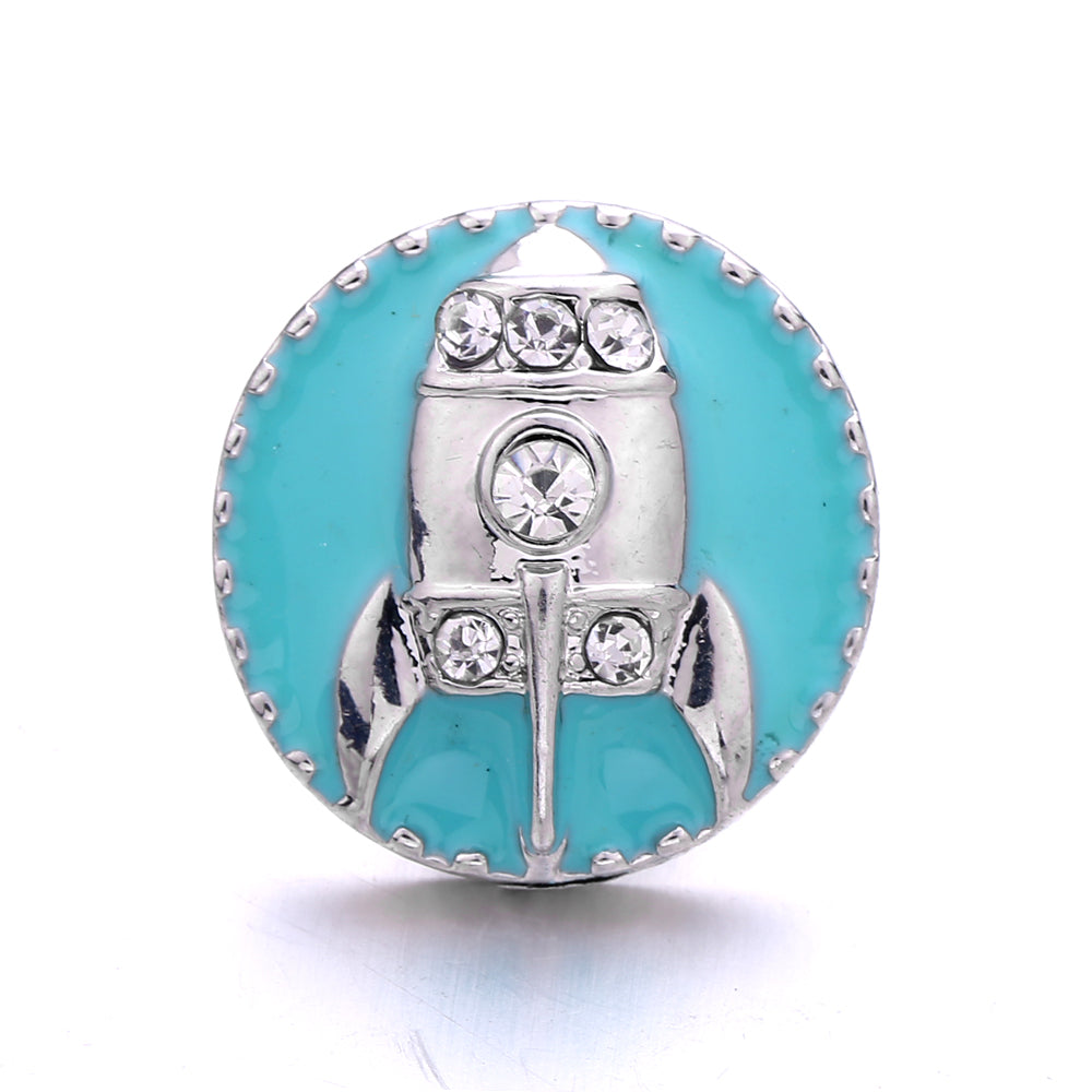 18mm Azure Blue Snap Charm | Interchangeable Crystal Charm