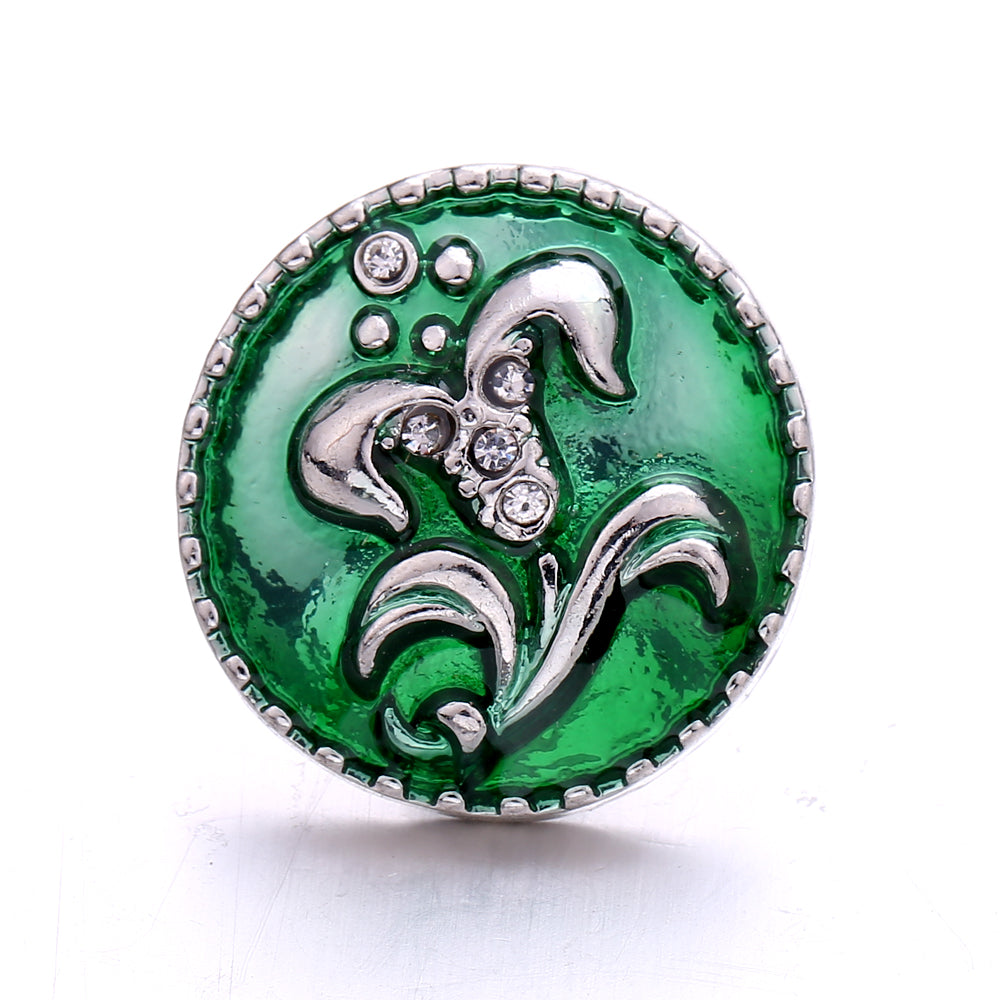 18mm Forest Green Snap Charm | Interchangeable Jewelry Charm