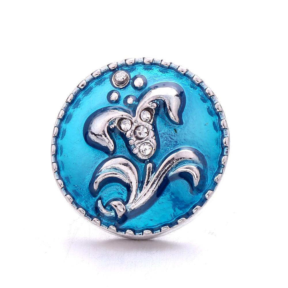 18mm Azure Blue Snap Charm | Interchangeable Crystal Charm