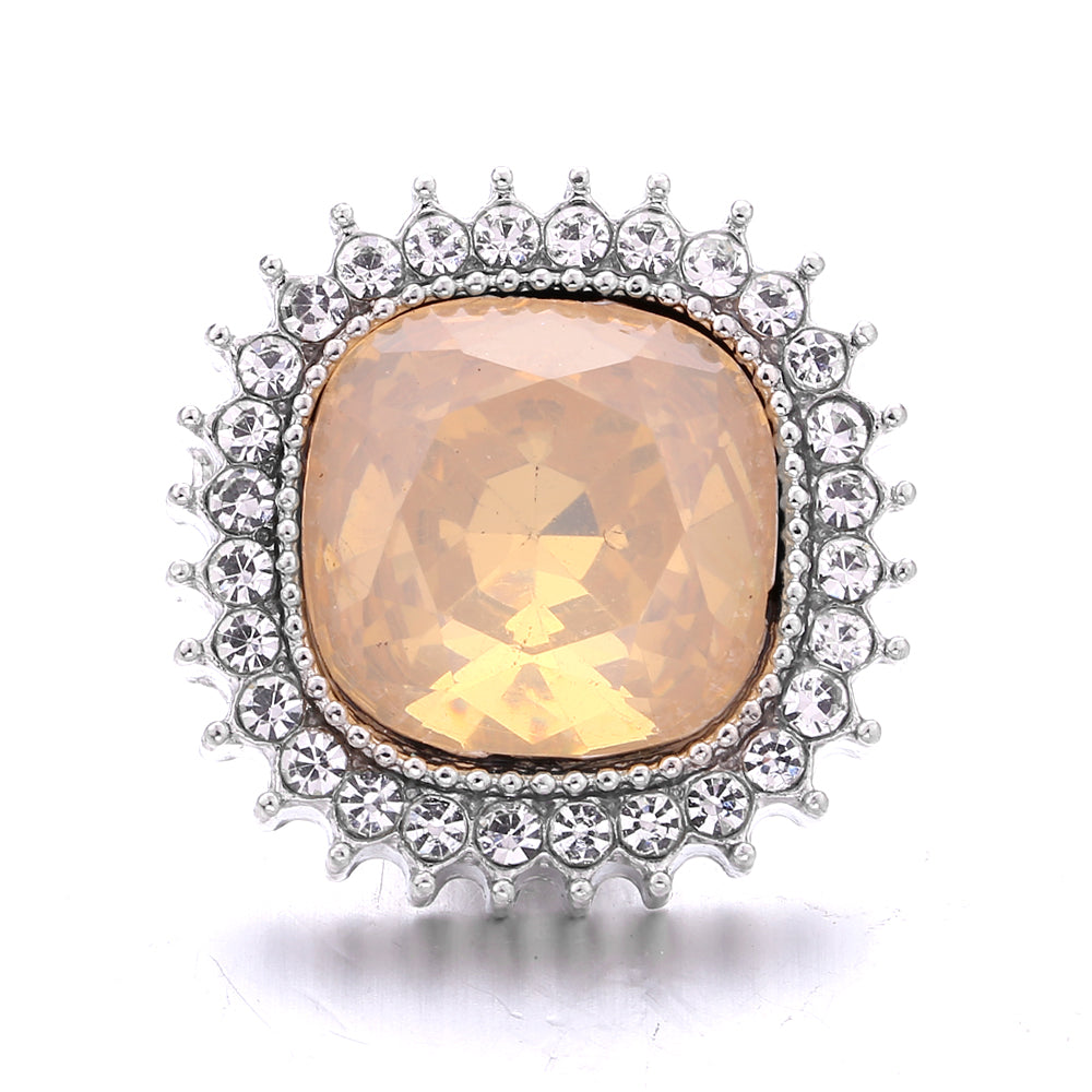 18mm Warm Amber Rhinestone Snap Charms | Mix & Match Charms for Bracelet & Necklace