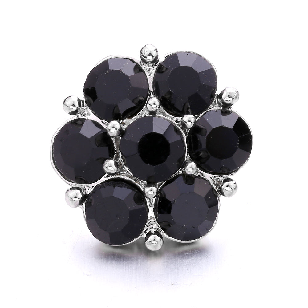 Black Rhinestone Snap Charms for DIY Jewelry