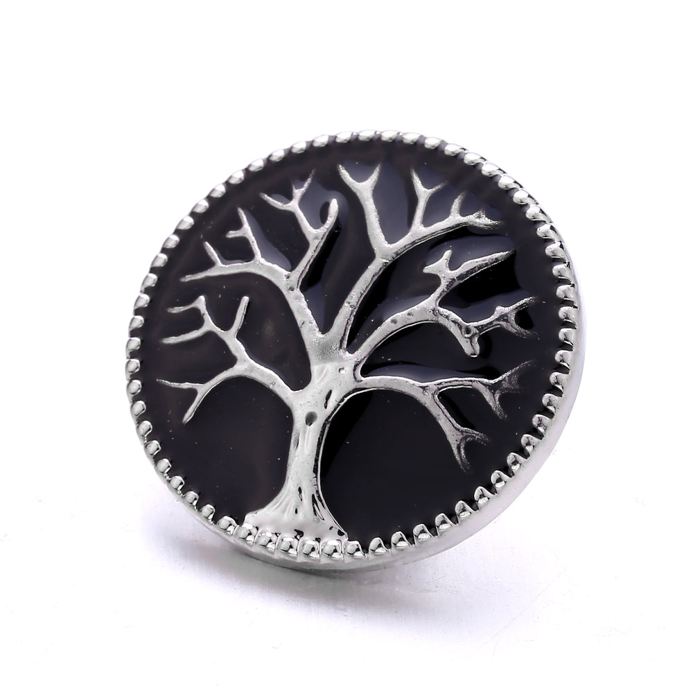 18mm Interchangeable Black & White Enamel Snap Charms for Snap Jewelry