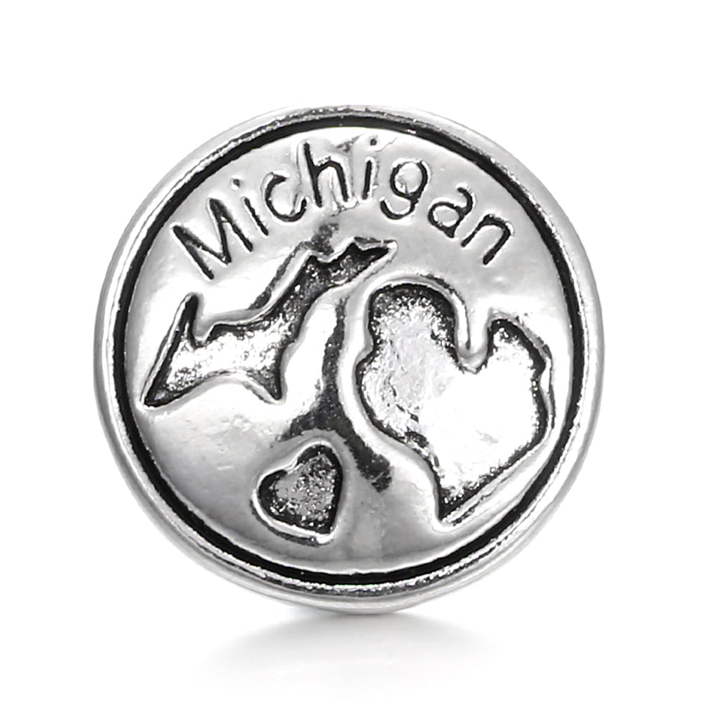 Vintage Antique Silver Snap Charms 18mm Multi‑Design Interchangeable Snap Buttons