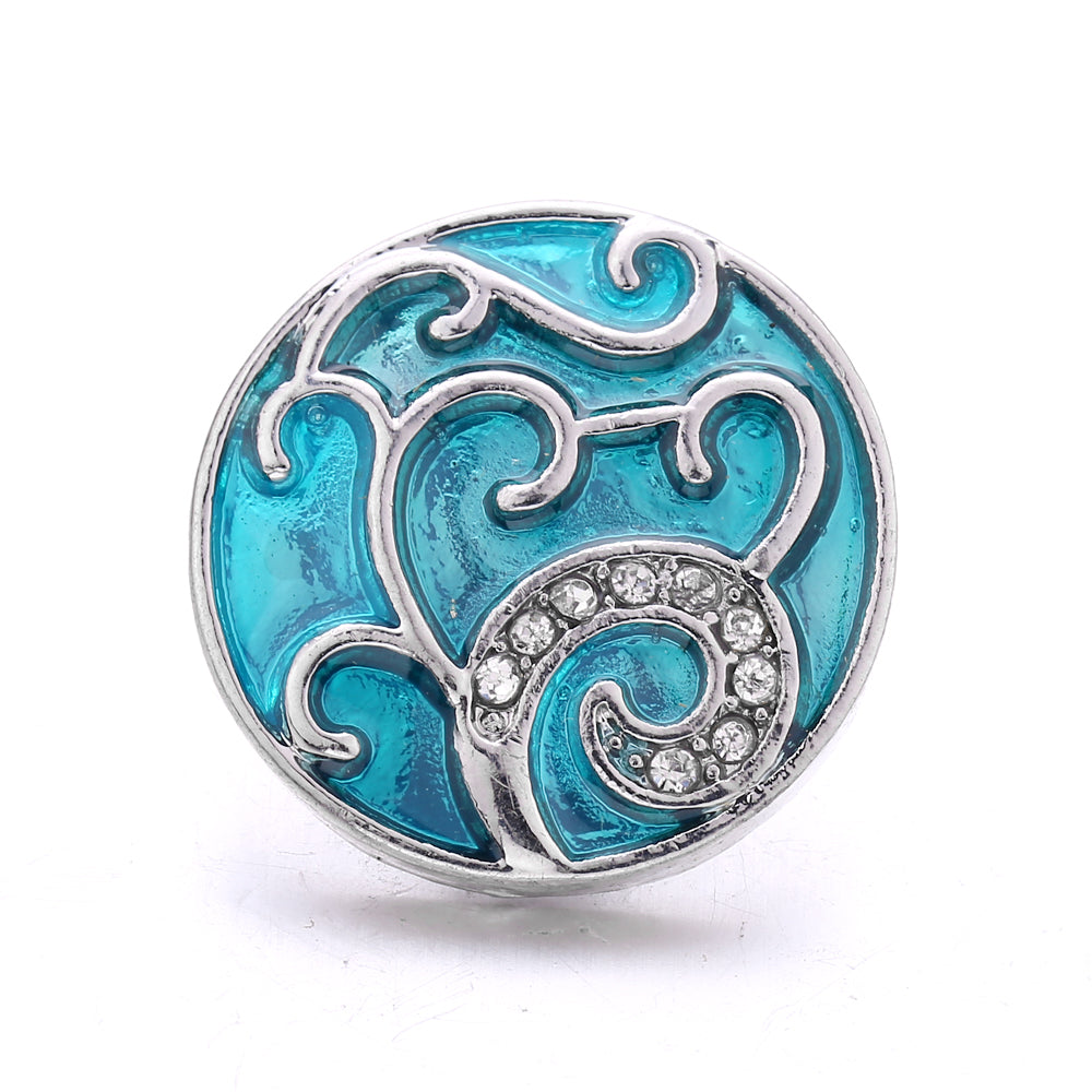 18mm Azure Blue Snap Charm | Interchangeable Crystal Charm