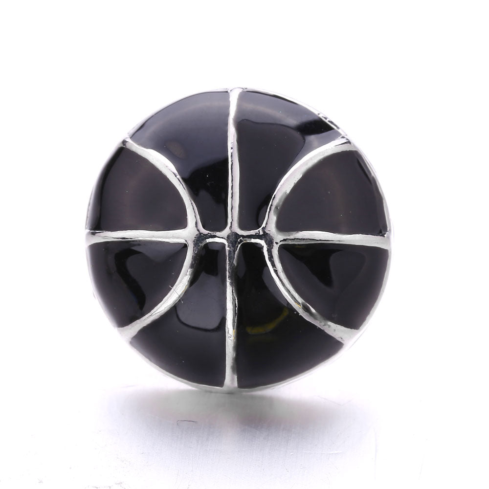 18mm Interchangeable Black & White Enamel Snap Charms for Snap Jewelry