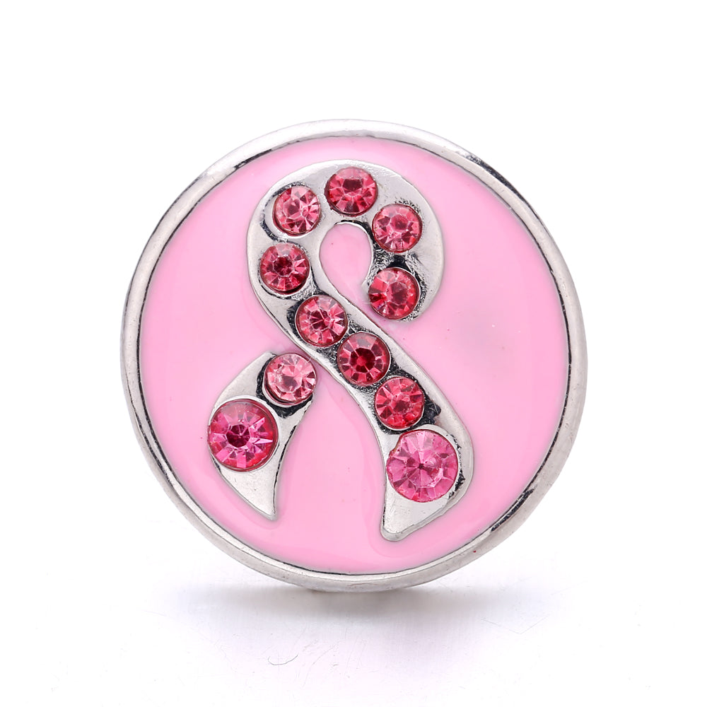 Pink Rhinestone Snap Pendant Necklace for Women – Sparkling Crystal Charm Jewelry