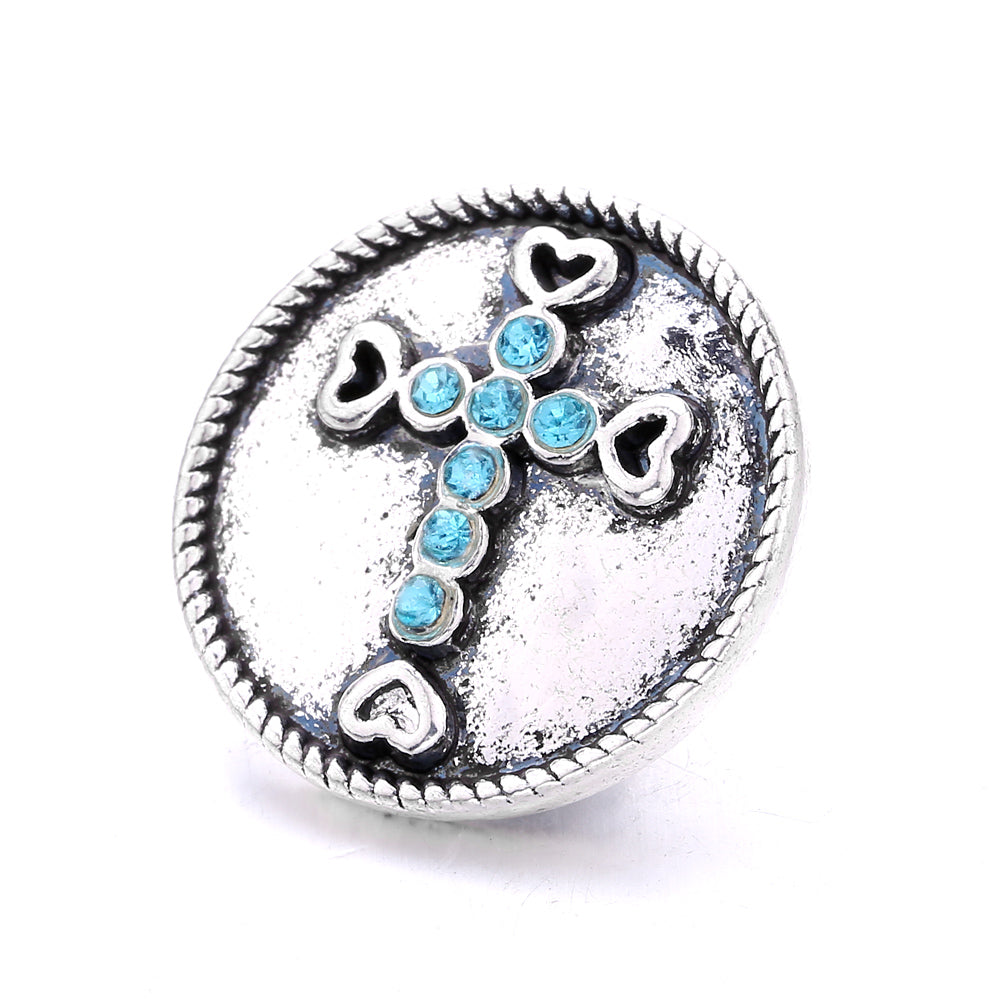 18mm Azure Blue Snap Charm | Interchangeable Crystal Charm