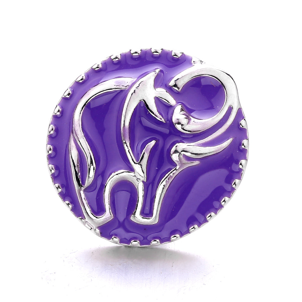 18mm Purple Enamel Snap Charms, Interchangeable Snap Jewelry Buttons for Bracelets