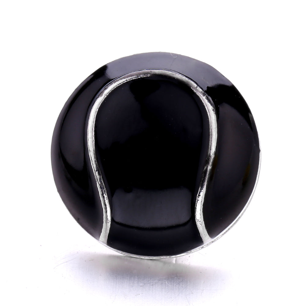 18mm Interchangeable Black & White Enamel Snap Charms for Snap Jewelry