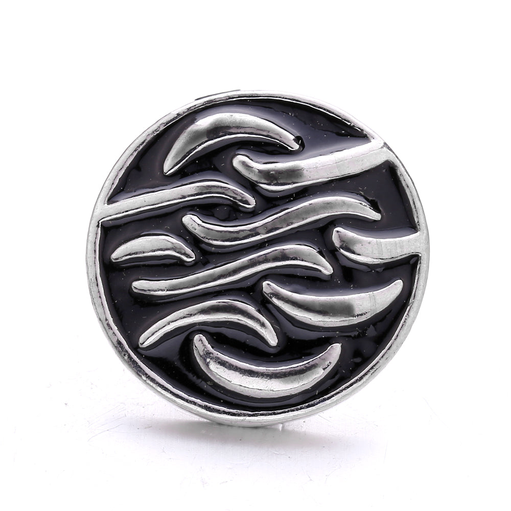 18mm Interchangeable Black & White Enamel Snap Charms for Snap Jewelry