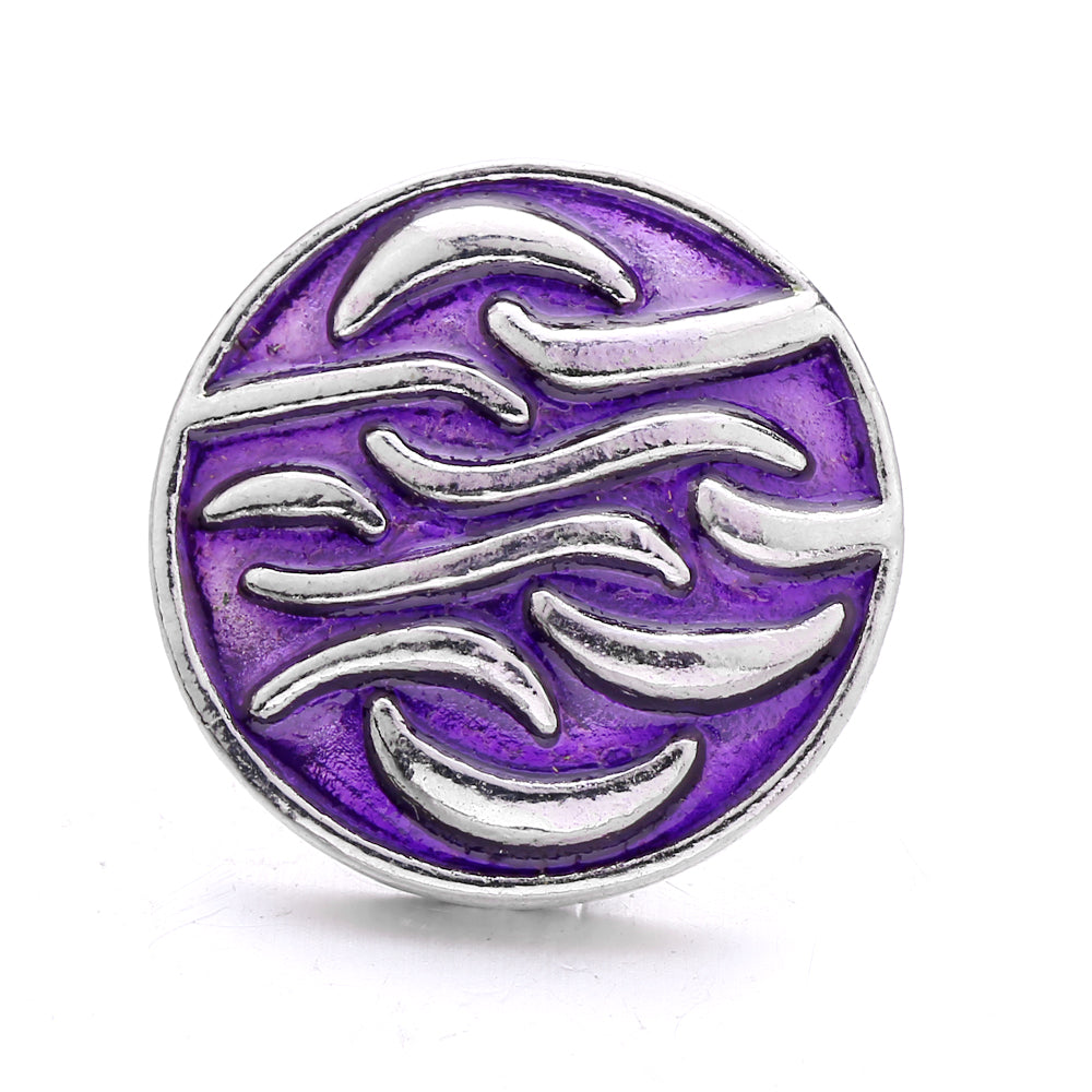 18mm Purple Enamel Snap Charms, Interchangeable Snap Jewelry Buttons for Bracelets