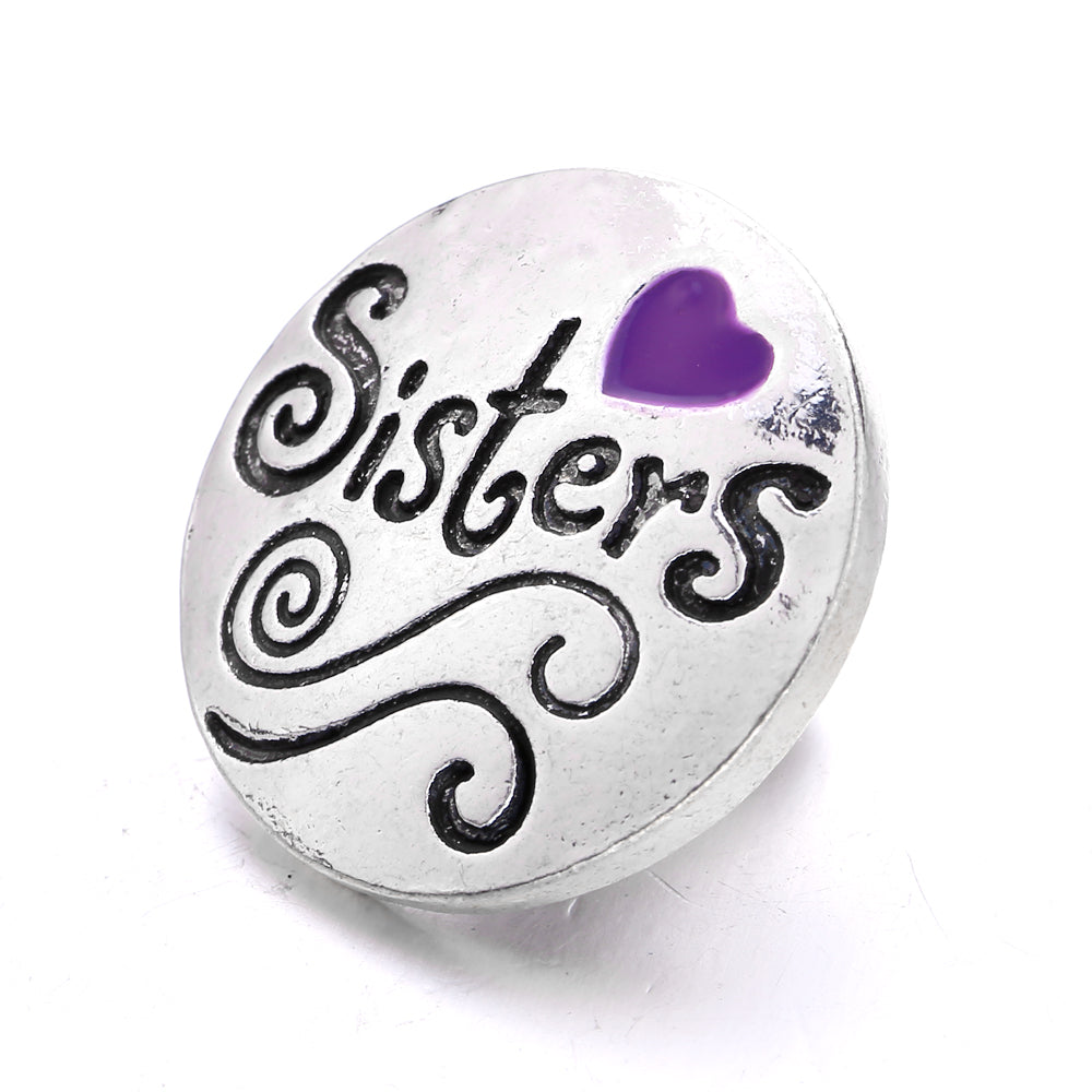 18mm Purple Enamel Snap Charms, Interchangeable Snap Jewelry Buttons for Bracelets