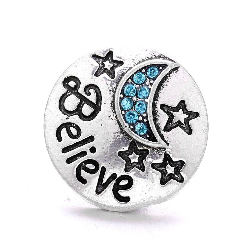 18mm Azure Blue Snap Charm | Interchangeable Crystal Charm