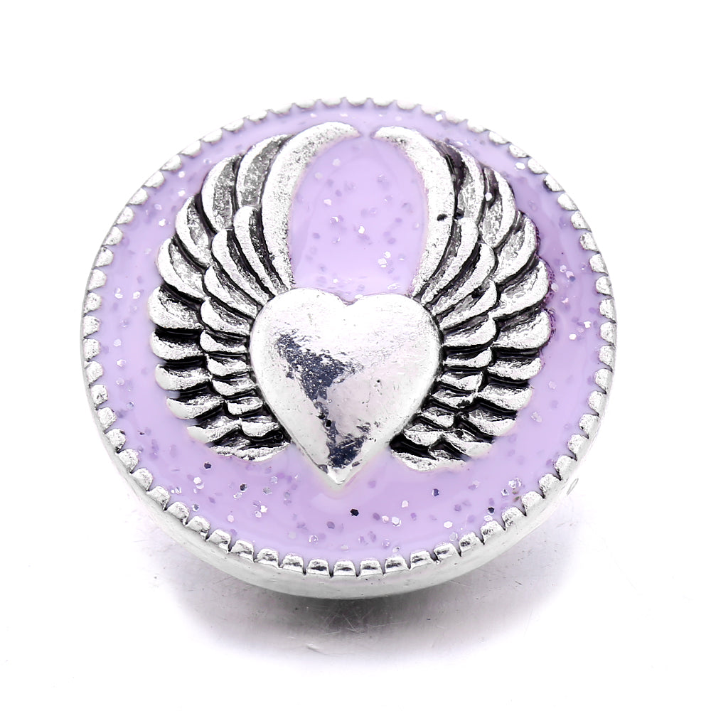18mm Purple Enamel Snap Charms, Interchangeable Snap Jewelry Buttons for Bracelets