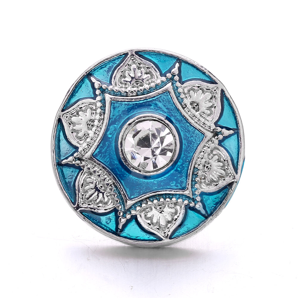 18mm Azure Blue Snap Charm | Interchangeable Crystal Charm