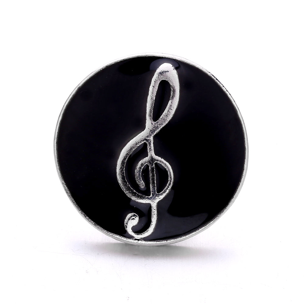 18mm Interchangeable Black & White Enamel Snap Charms for Snap Jewelry