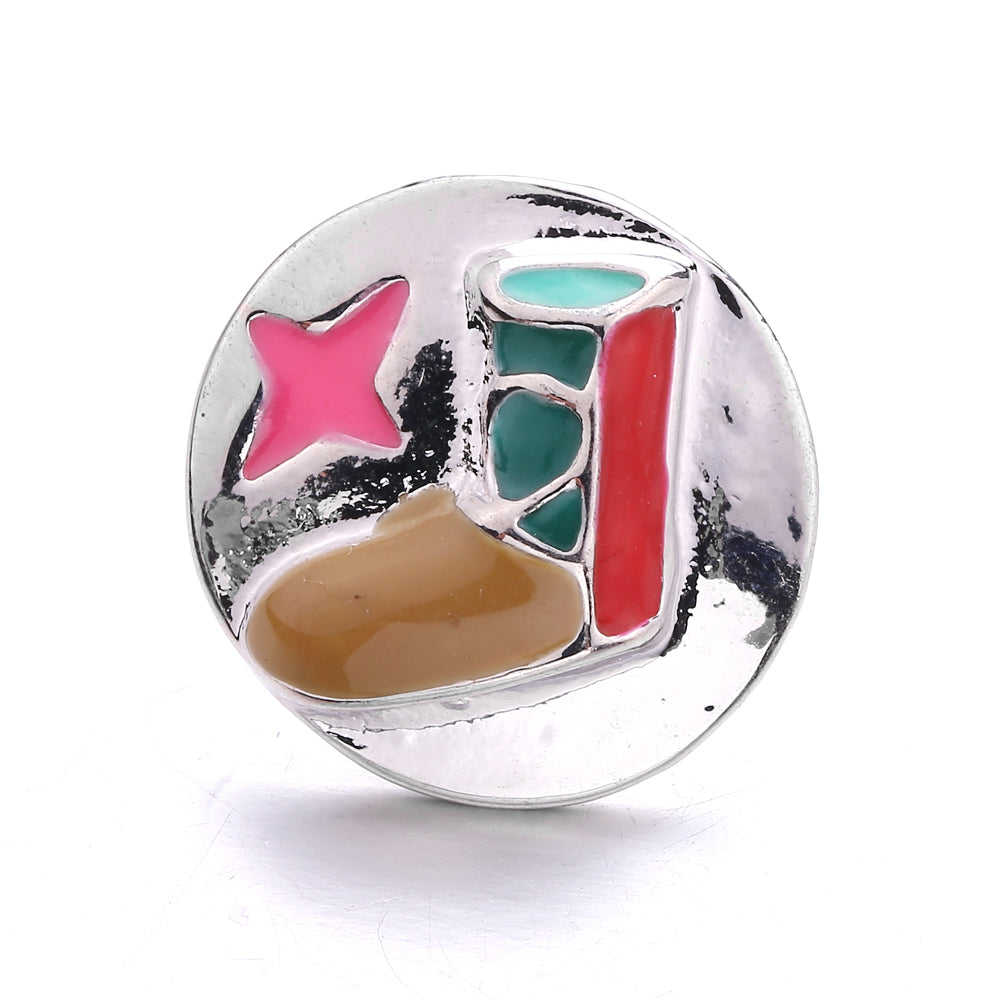 18mm Enamel Snap Button Charms Zinc Alloy Interchangeable DIY Jewelry Accessories