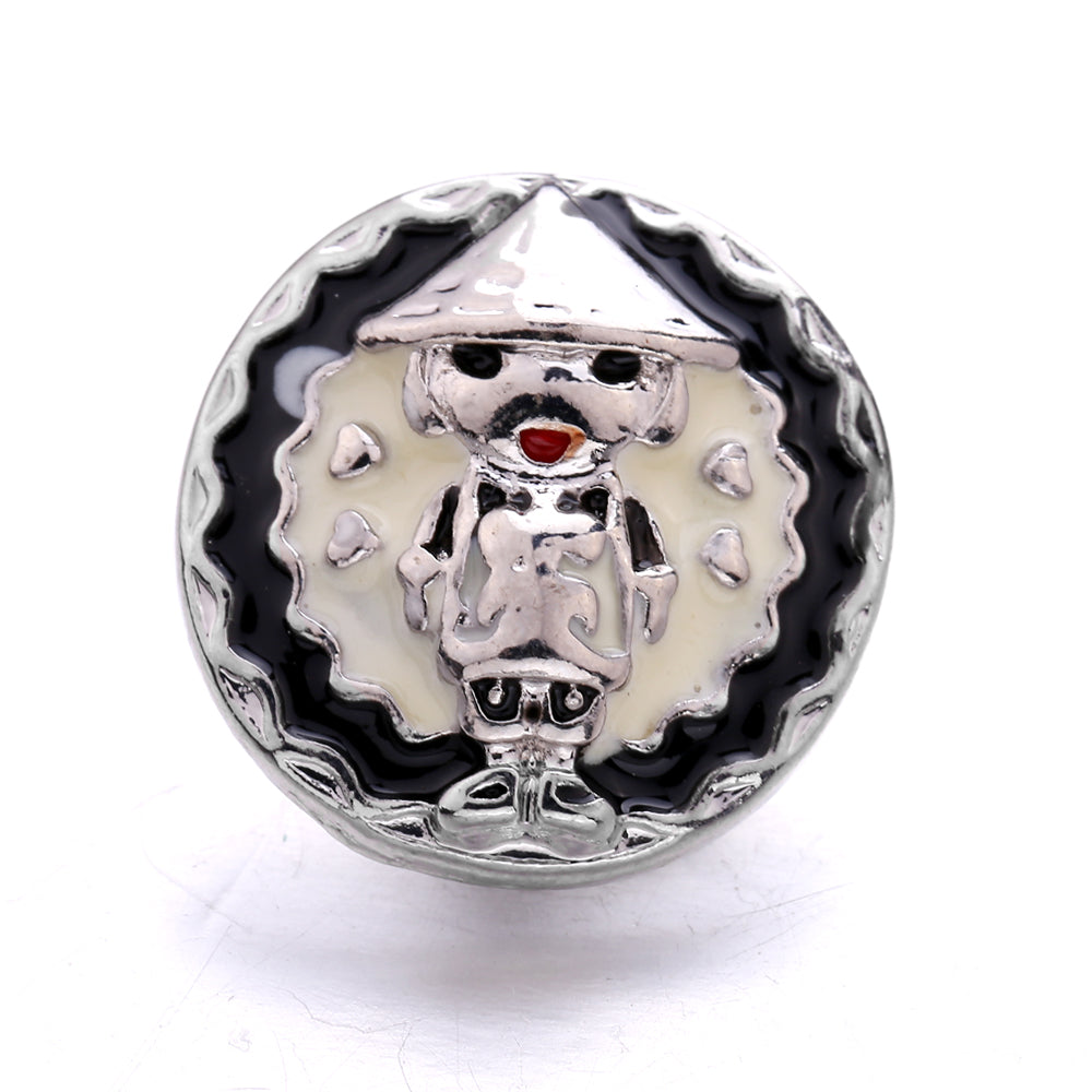 18mm Enamel Snap Button Charms Zinc Alloy Interchangeable DIY Jewelry Accessories
