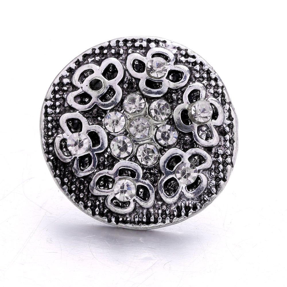 Black Rhinestone Snap Charms for DIY Jewelry