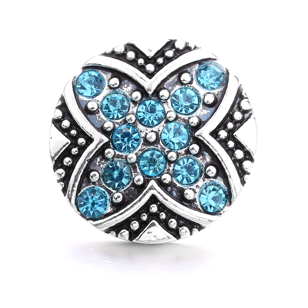 18mm Azure Blue Snap Charm | Interchangeable Crystal Charm