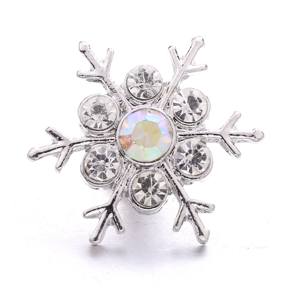 18mm Interchangeable Snap Button Charm Iridescent Rhinestone Zinc Alloy Charms