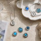 18mm Blue Rhinestone Interchangeable Snap Charm | Snap Jewelry
