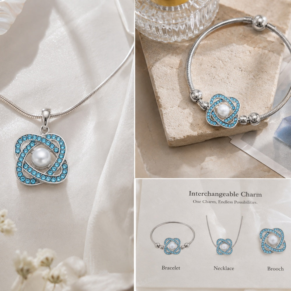 18mm Sea Life Rhinestone Snap Charm | Interchangeable Blue Crystal Charm