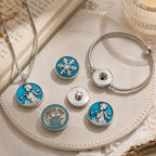18mm Azure Blue Snap Charm | Interchangeable Crystal Charm
