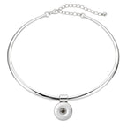 Classic Round 18mm Snap Button Necklace | Interchangeable DIY Charm Chain