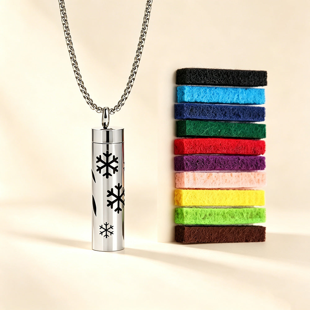 Perfume Diffuser Necklace | 316L Stainless Steel Aromatherapy Pendant with Refillable Scent Pad