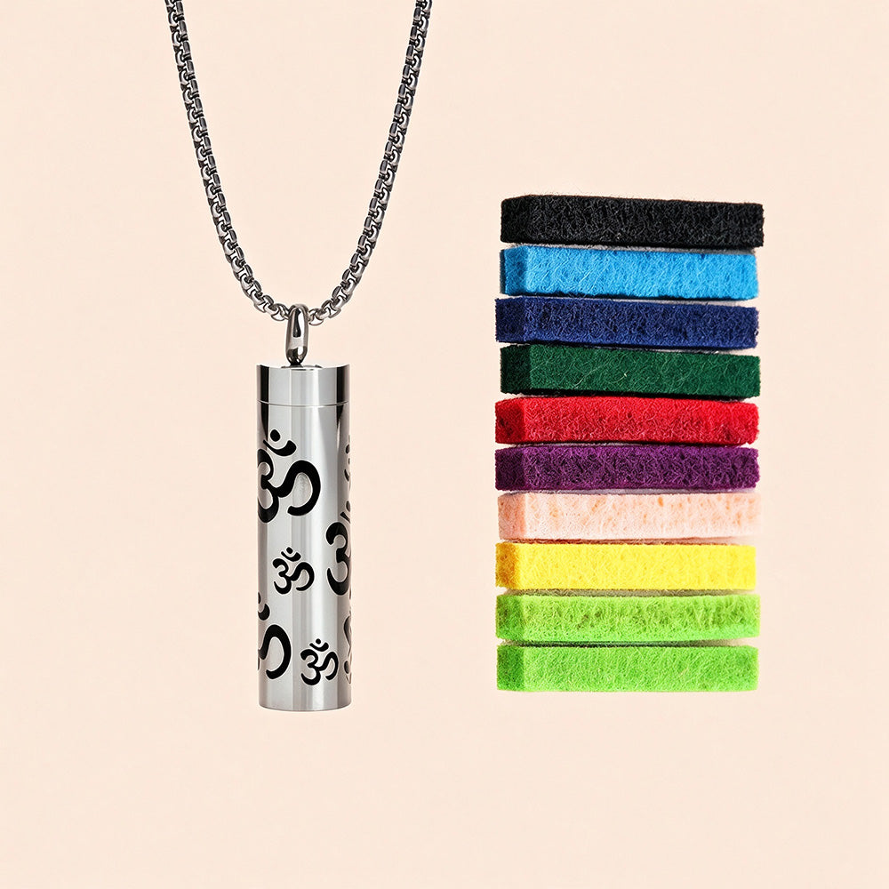 Perfume Diffuser Necklace | 316L Stainless Steel Aromatherapy Pendant with Refillable Scent Pad