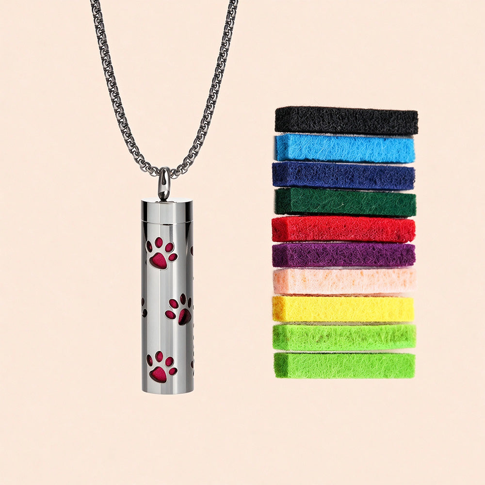 Perfume Diffuser Necklace | 316L Stainless Steel Aromatherapy Pendant with Refillable Scent Pad