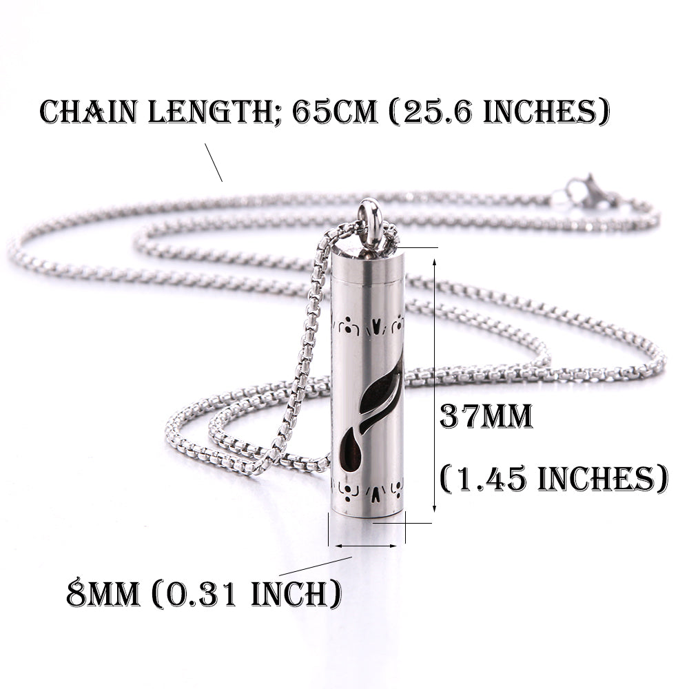 Perfume Diffuser Necklace | 316L Stainless Steel Aromatherapy Pendant with Refillable Scent Pad