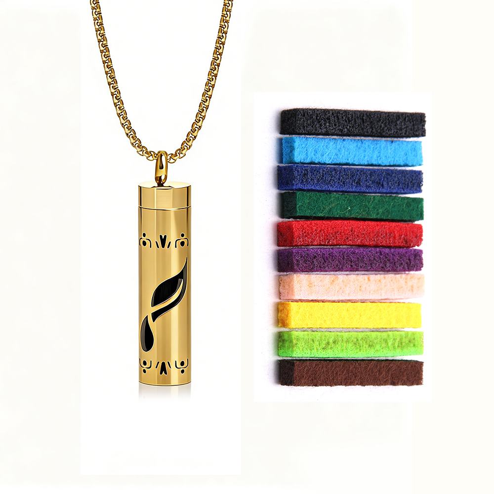 Gold Aromatherapy Necklace | Refillable Perfume Diffuser Pendant in 316L Stainless Steel