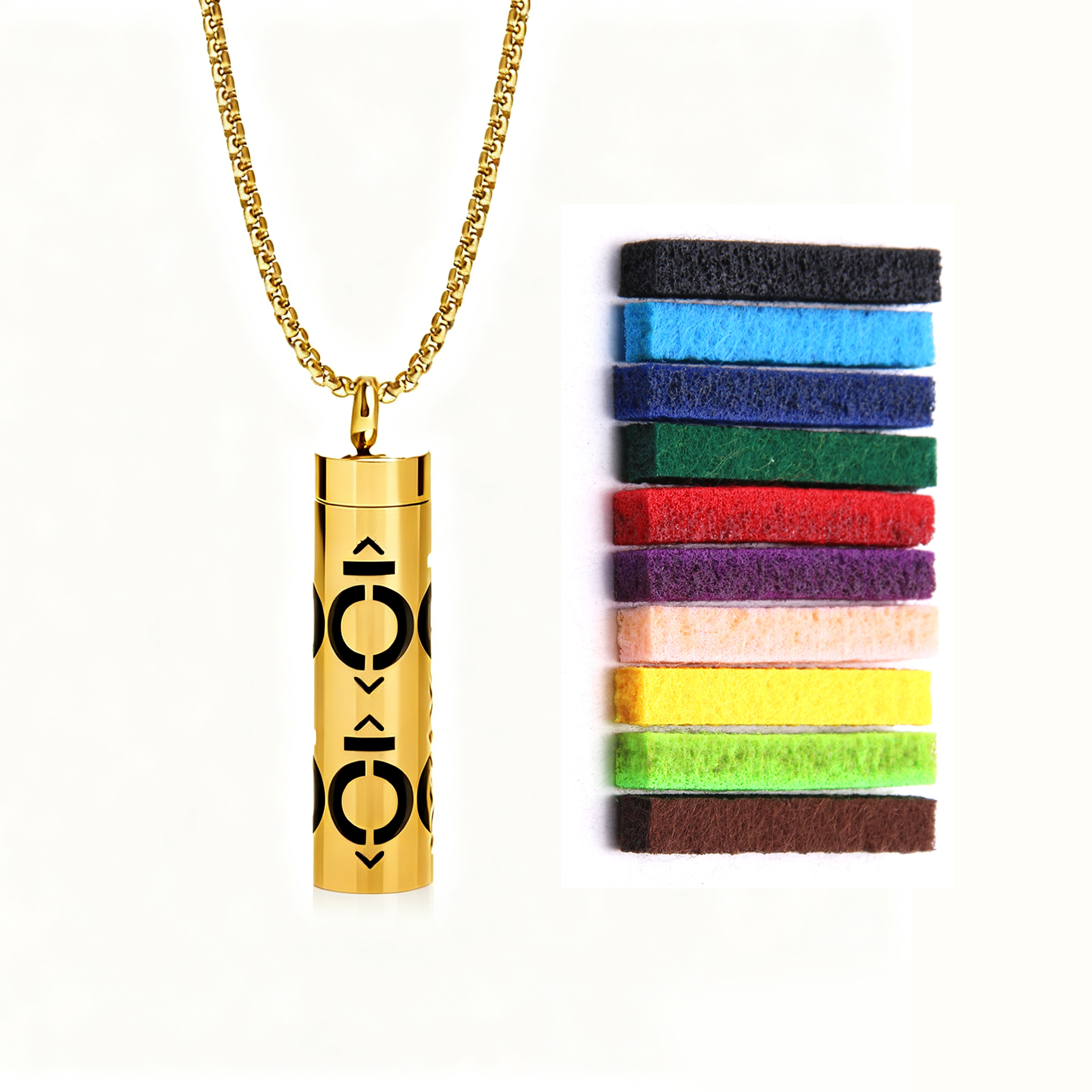 Gold Aromatherapy Necklace | Refillable Perfume Diffuser Pendant in 316L Stainless Steel
