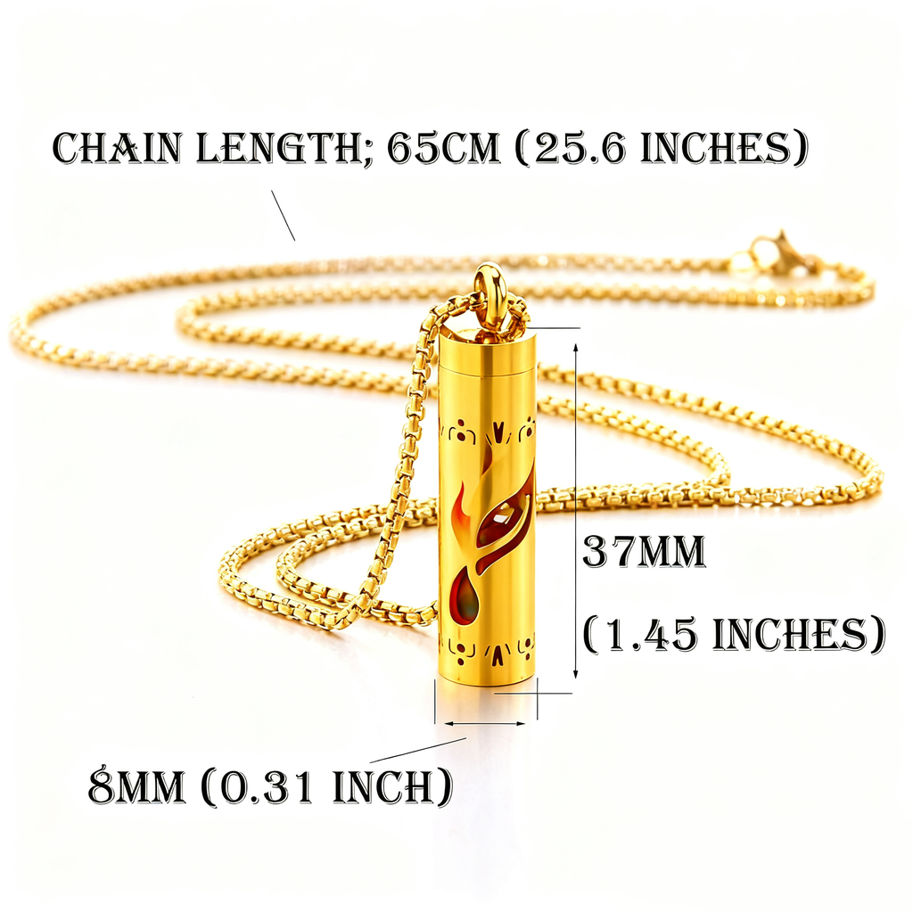 Gold Aromatherapy Necklace | Refillable Perfume Diffuser Pendant in 316L Stainless Steel