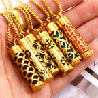 Gold Aromatherapy Necklace | Refillable Perfume Diffuser Pendant in 316L Stainless Steel