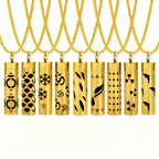 Gold Aromatherapy Necklace | Refillable Perfume Diffuser Pendant in 316L Stainless Steel