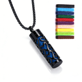 Black Aromatherapy Necklace | Refillable Perfume Diffuser Pendant in 316L Stainless Steel