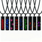 Black Aromatherapy Necklace | Refillable Perfume Diffuser Pendant in 316L Stainless Steel