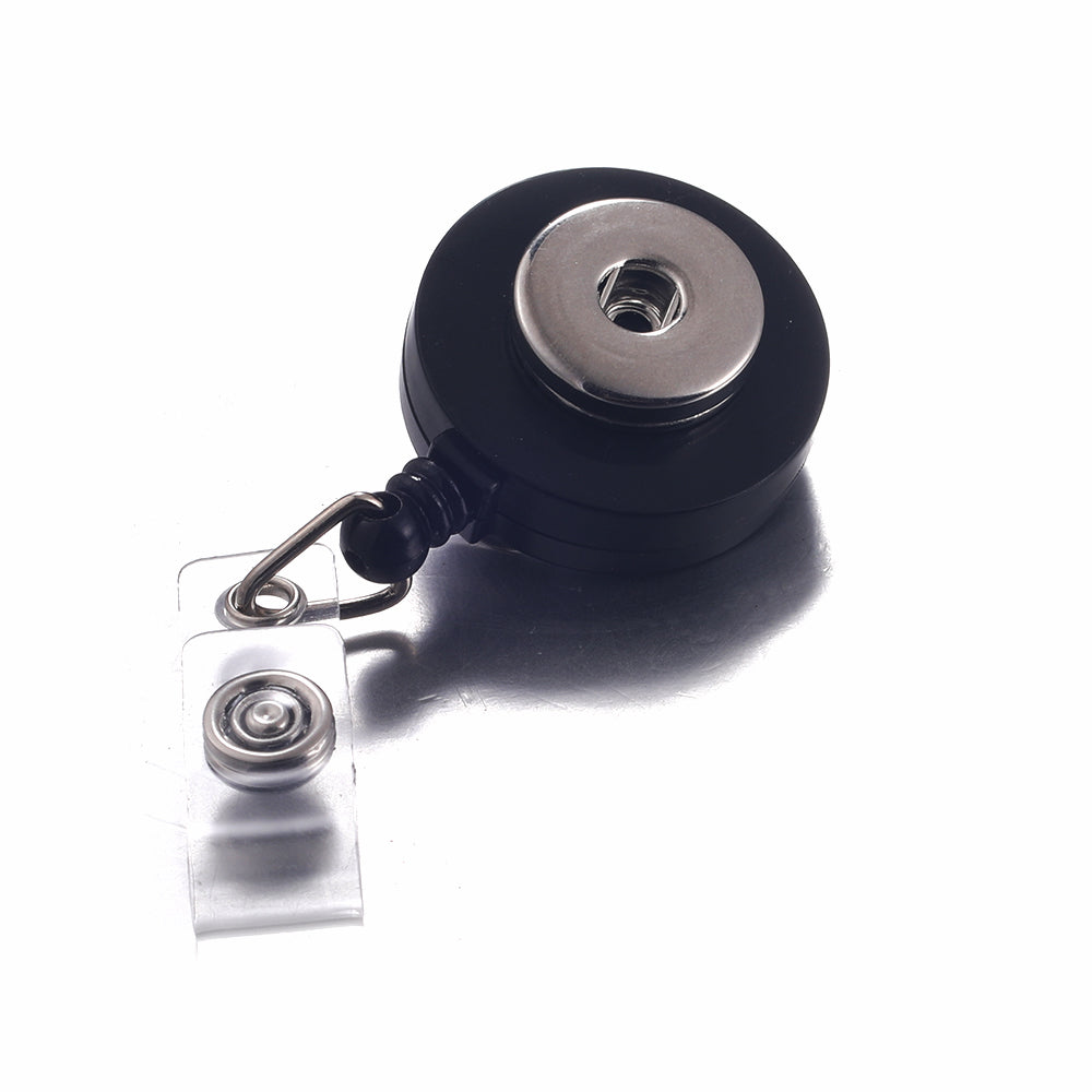 18mm Retractable Snap Button Badge Reel | Interchangeable ID Card Holder Clip