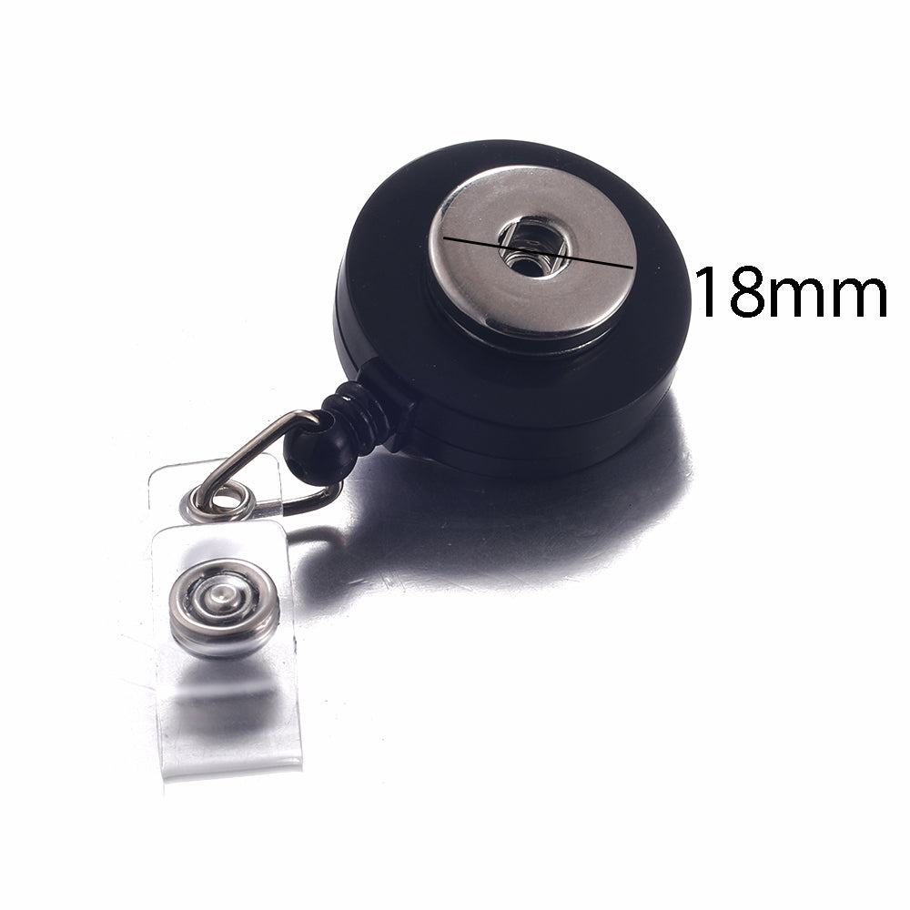 18mm Retractable Snap Button Badge Reel | Interchangeable ID Card Holder Clip