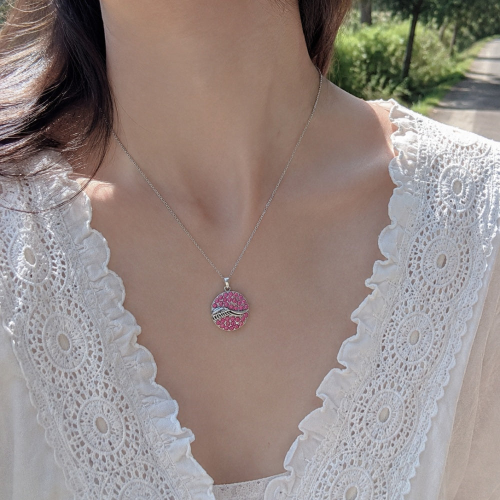18mm Pink Rhinestone Snap Charm | Interchangeable Crystal Jewelry Charm