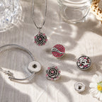 18mm Pink Rhinestone Snap Charm | Interchangeable Crystal Jewelry Charm